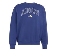 Sweatshirt ADIDAS SPORTSWEAR "SEASONAL ESSENTIALS COLLEGIATE FRENCH TERRY CREW", Herren, Gr. XL, blau (dunkelblau, ivory), Obermaterial: 55% Baumwolle, 36% Polyester, 9% Viskose, normal, Rundhals, ang