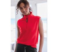 Sweatshirt BENCH. LOUNGEWEAR, Damen, Gr. 36/38, rot, Sweatware, Obermaterial: 60% Baumwolle, 40% Polyester, unifarben, lässig geschnitten hüftlang, elastischer Bund, Sweatshirts Sweatshirt, mit Reißve