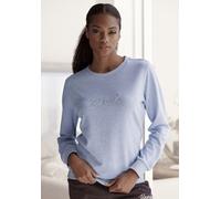 Sweatshirt BENCH. LOUNGEWEAR "-Loungeshirt" Gr. 40/42, blau (hellblau meliert) Damen Sweatshirts (12984530-40) hellblau meliert