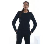 Sweatshirt BENCH. LOUNGEWEAR, Damen, Gr. 40/42, schwarz, Sweatware, Obermaterial: 60% Baumwolle, 40% Polyester, bestickt, unifarben, bequem hüftbedeckend, Rundhals, Bündchen, Sweatshirts Sweatshirt, m