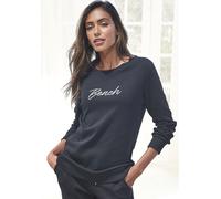 Sweatshirt BENCH. LOUNGEWEAR, Damen, Gr. 52/54, schwarz, Interlock, Obermaterial: 100% Baumwolle, unifarben, Basic, Basic schmal normal, Rundhals, Bündchen, Sweatshirts Sweatshirt, mit Logostickerei,