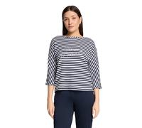 Sweatshirt BETTY BARCLAY "Damen mit Fledermausärmeln", Damen, Gr. 40, dunkelblau, weiß, Obermaterial: 42% Polyester, 41% Baumwolle, 15% Viskose, 2% Elasthan, gerade normal, Sweatshirts Sweatshirt (598