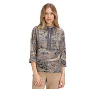 Sweatshirt BETTY BARCLAY "Betty Barclay Damen Sweatshirt mit hohem Kragen", Damen, Gr. 40, grau (grau, beige), Steppware, Obermaterial: 72% Viskose, 24% Polyester, 4% Elasthan., modisch, gerade normal