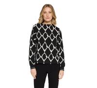 Sweatshirt BETTY BARCLAY "Damen mit Rippbündchen", Damen, Gr. 36, schwarz (schwarz, beige), Steppware, Obermaterial: 66% Polyester, 20% Viskose, 12% Baumwolle, 2% Elasthan, gerade normal, Sweatshirts