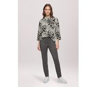 Sweatshirt BETTY BARCLAY "Damen mit Trompetenärmeln", Damen, Gr. 36, schwarz-weiß (beige, grau), Obermaterial: 61% Polyester, 34% Viskose, 5% Elasthan, gerade normal, Sweatshirts Sweatshirt (96604707-