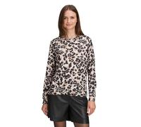 Betty Barclay Casual-Shirt mit Tunnelzug, Rundhals, 97% Polyester/3% Elasthan, Gr. 38 Beige/Schwarz