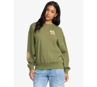 Sweatshirt BILLABONG "SUN WAVE LIVIN KENDAL CREW FLC", Damen, Gr. S (36), luv army, Obermaterial: 80% Baumwolle, 20% Polyester, Sweatshirts Sweatshirt (90225309-S) luv army