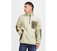 Sweatshirt BLEND "BHLaurup", Herren, Gr. L, oyster gray, 100% Polyester, unifarben, regular fit, Sweatshirts Sweatshirt, Gemütlicher Teddy-Troyer mit Reißverschluss (52648967-L) oyster gray