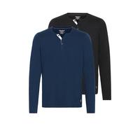 Sweatshirt BLEND "Langarmshirt BHHollie", Herren, Gr. M, schwarz (marineblaus schwarz), Obermaterial: 50% Baumwolle CO. 50% Polyester PES., Sweatshirts Sweatshirt (72441333-M) marineblaus schwarz