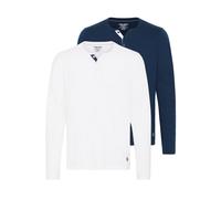 Sweatshirt BLEND "Langarmshirt BHMBHOLLIE", Herren, Gr. M, blau (weißdressblaus), Obermaterial: 50% Baumwolle CO. 50% Polyester PES., Sweatshirts Sweatshirt (12828728-M) weißdressblaus