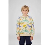 Sweatshirt BLUE SEVEN, Jungen, Gr. 104, kiesel, Sweatware, Obermaterial: 100% Baumwolle, bedruckt, Basic normal, Rundhals, Rippbündchen, Sweatshirts Sweatshirt, mit tollen Dino-Motiven (95715159-104)