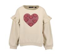 Sweatshirt BLUE SEVEN, Mädchen, Gr. 134, kiesel, angeraute Sweatware, Obermaterial: 100% Baumwolle, bestickt, unifarben, normal normal, Rundhals, weit Rippbündchen, Sweatshirts Sweatshirt, Baumwolle (