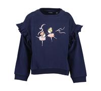 Sweatshirt BLUE SEVEN, Mädchen, Gr. 98, blau (nachtblau), angeraute Sweatware, Obermaterial: 100% Baumwolle, bedruckt, unifarben, Basic normal, Rundhals, Sweatshirts Sweatshirt, Baumwolle (99253703-98