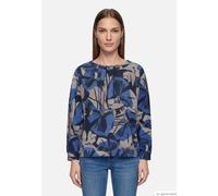 Sweatshirt Blumen mit Kordelzug Blau/Beige 48