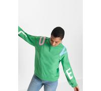 Sweatshirt BONPRIX, Damen, Gr. 44/46 (L), grün (opalgrün bedruckt), Obermaterial: 60% Baumwolle, 40% Polyester, lässig geschnitten, Sweatshirts Sweatshirt, lässiger Schnitt, Oversized-Look, Schriftzug
