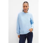 Sweatshirt BONPRIX, Damen, Gr. 56/58 (XXXL), blau (hellblau), Sweatware, Obermaterial: 100% Baumwolle. Bündchen: 95% Baumwolle, 5% Elasthan, unifarben, oversize hüftbedeckend, Rundhals, Rippbündchen,