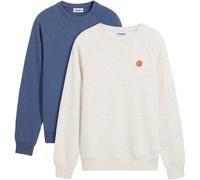 Sweatshirt BONPRIX, Herren, Gr. 48/50 (M), blau (indigo meliert, natur meliert), Obermaterial: 60% Baumwolle, 40% Polyester, regular fit, Rundhals, Sweatshirts Sweatshirt, Regular Fit, unifarben, aus