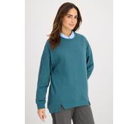 Sweatshirt BONPRIX "Oversize-Sweatshirt", Damen, Gr. 48/50 (XL), grün (pfeffergrün), Sweatware, Obermaterial: 60% Baumwolle, 40% Polyester, lässig geschnitten hüftbedeckend, Rundhals, angesetztes Bünd