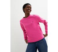 Sweatshirt BONPRIX "Sweatshirt mit Stickerei", Damen, Gr. 48/50 (XL), rosa (magnolienpink), Sweatware, Obermaterial: 60% Baumwolle, 40% Polyester, bestickt, unifarben, lässig geschnitten hüftbedeckend
