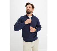 Sweatshirt BONPRIX "Sweatshirt mit Troyerkragen", Herren, Gr. 52/54 (L), blau (dunkelblau), Sweatware, Obermaterial: 60% Baumwolle, 40% Polyester, unifarben, regular fit hüftbedeckend, Rundhals, Rippb