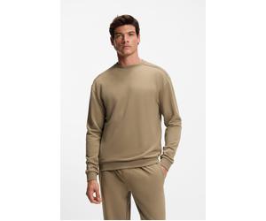 Sweatshirt BOSS "Chevron", Herren, Gr. L, open braun 245, Single Jersey, Obermaterial: 100% Baumwolle, Basic, regular fit, Rundhals, Bündchen, Sweatshirts Sweatshirt, Basic, normale Passform (38883236