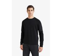 Sweatshirt BOSS GREEN "CN Urban Tech", Herren, Gr. XL, schwarz (schwarz001), Sweatware, Obermaterial: 39% Baumwolle, 39% Modal, 17% Polyester, 5% Elasthan, unifarben, casual, regular fit hüftlang, Run