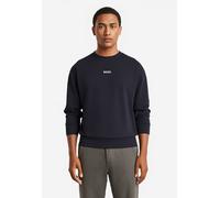 Sweatshirt BOSS GREEN "Stenson", Herren, Gr. 3XL, blau (dunkelblau403), Sweatware, Obermaterial: 62% Baumwolle, 33% Polyester, 5% Elasthan, unifarben, oversize normal, Rundhals, Bündchen, Sweatshirts