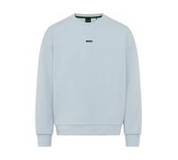 Sweatshirt BOSS GREEN "Stenson", Herren, Gr. L, open blau460, Sweatware, Obermaterial: 62% Baumwolle, 33% Polyester, 5% Elasthan, oversize normal, Rundhals, Bündchen, Sweatshirts Sweatshirt, oversize
