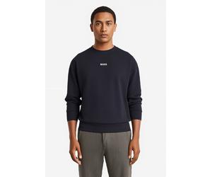 Sweatshirt BOSS GREEN "Stenson", Herren, Gr. S, dunkelblau403, Sweatware, Obermaterial: 62% Baumwolle, 33% Polyester, 5% Elasthan, unifarben, oversize normal, Rundhals, Bündchen, Sweatshirts Sweatshir