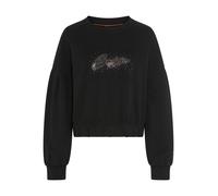 Sweatshirt BOSS ORANGE "Easton Premium Damenmode", Damen, Gr. M (38), schwarz 001, Sweatware, Obermaterial: 100% Baumwolle, Glitzermuster, unifarben, normal, Rundhals, Rippbündchen, Sweatshirts Sweats
