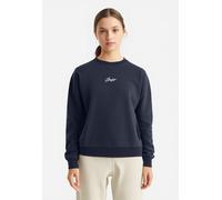 Sweatshirt BOSS ORANGE "Esweaty Premium Damenmode", Damen, Gr. S (36), blau (dunkelblau 408), Sweatware, Obermaterial: 100% Baumwolle, unifarben, hüftlang, Rundhals, Rippbündchen, Sweatshirts Sweatshi