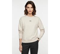 Sweatshirt BOSS ORANGE "Eteia Premium Damenmode", Damen, Gr. M, open weiß 119, Strick, Obermaterial: 100% Baumwolle, unifarben, oversize, Rundhals, Bündchen, Sweatshirts Sweatshirt, oversized, Rundhal
