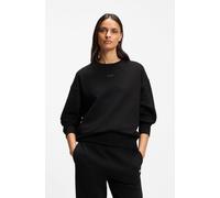 Sweatshirt BOSS ORANGE "Eteia Premium Damenmode", Damen, Gr. S, schwarz (schwarz 001), Strick, Obermaterial: 100% Baumwolle, unifarben, casual, oversize, Rundhals, Langarm Bündchen, Sweatshirts, overs