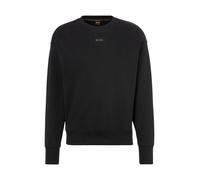 Sweatshirt BOSS ORANGE "Eteia Premium Damenmode", Damen, Gr. XL, schwarz (schwarz 001), Strick, Obermaterial: 100% Baumwolle, unifarben, oversize, Rundhals, Bündchen, Sweatshirts Sweatshirt, oversized