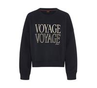 Sweatshirt BOSS ORANGE "Ever Premium Damenmode", Damen, Gr. XL, blau (dunkelblau 408), Sweatware, Obermaterial: 100% Baumwolle, unifarben, oversize hüftlang, Rundhals, Rippbündchen, Sweatshirts Sweats