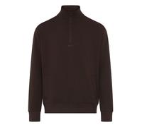 Sweatshirt BOSS ORANGE "Ze_Smallzip", Herren, Gr. 5XL, braun (schwarz braun207), Sweatware, Obermaterial: 100% Baumwolle, unifarben, relaxed fit normal, hoch geschlossener Ausschnitt, Bündchen, Sweats