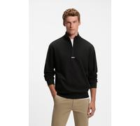 Sweatshirt BOSS ORANGE "Ze_Smallzip", Herren, Gr. M, schwarz001, Sweatware, Obermaterial: 100% Baumwolle, unifarben, relaxed fit normal, hoch geschlossener Ausschnitt, Bündchen, Sweatshirts Sweatshirt