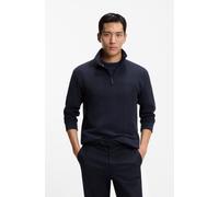 Sweatshirt BOSS "Structure 1/4 Zip", Herren, Gr. S, dunkelblau 403, Jersey, Obermaterial: 60% Baumwolle, 40% Polyester, unifarben, regular fit hüftlang, hoch geschlossener Ausschnitt, Rippbündchen, Sw