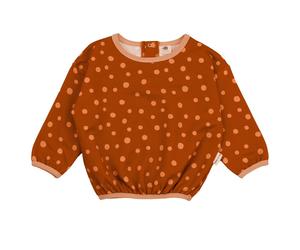 Sweatshirt braun mit Punkten 104