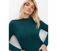Sweatshirt BRAX "Style CARINA L", Damen, Gr. 38, grün (dunkelblau), 96% Modal, 4% Elasthan, Sweatshirts Sweatshirt, Thermo: Longsleeve im Modalmix (49375063-38) dunkelblau