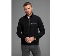 Sweatshirt BRUNO BANANI, Herren, Gr. 3XL (64/66), schwarz, Obermaterial: 60% Baumwolle, 40% Polyester, unifarben, normal, angesetztes Bündchen, Sweatshirts Sweatshirt, mit Troyer Kragen (10990069-XXXL