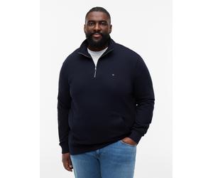 Sweatshirt "BT-ESSENTIAL TERRY NEW 1/4 ZIP", Herren, Gr. 5XL, desert sky, Sweatware, Obermaterial: 100% Baumwolle, TOMMY HILFIGER BIG & TALL, regular fit, Sweatshirts Sweatshirt, Große Größen (9904332