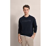 Sweatshirt BUGATTI, Herren, Gr. 3XL, blau (marine), Sweatware, 87% Baumwolle, 13% Polyester, unifarben, normal, Rundhals, Rippbündchen, Sweatshirts Sweatshirt, mit 3-D-Print (23083123-XXXL)