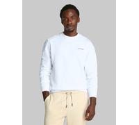 Sweatshirt CALVIN KLEIN "CP-LINEAR BOX LOGO SWEATSHIRT", Herren, Gr. L, weiß (hellweiß), Sweatware, Obermaterial: 100% Baumwolle, bedruckt, normal hüftlang, Rundhals, Rippbündchen, Sweatshirts Sweatsh