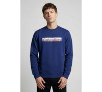 Sweatshirt CALVIN KLEIN "EU SPORTSWEAR GRAPHIC CREWNECK", Herren, Gr. XXL, blau majesty, Sweatware, Obermaterial: 92% Baumwolle, 8% Polyester, unifarben, regular fit normal, Rundhals, eingesetzt Rippb