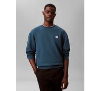 Calvin Klein Herren LS 350TERRY EU WHSL Badge CREWNE LV04RC273G Sweatshirts, Blau (Navy Teal), L, Blau (Marineblaugrün), L