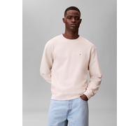 Sweatshirt CALVIN KLEIN JEANS "400GSM TRRY BDG CRWN", Herren, Gr. L, oatmeal, Sweatware, Obermaterial: 100% Baumwolle, lässig geschnitten normal, Rundhals, Bündchen, Sweatshirts Sweatshirt, Mit Rundha