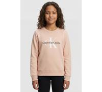 Sweatshirt CALVIN KLEIN JEANS "CK Monogram Terry Cn", Mädchen, Gr. 6 (116), spanish villa, Sweatware, Obermaterial: 100% Baumwolle, regular fit, Rundhals, Sweatshirts Sweatshirt, für Kinder bis 16 Jah