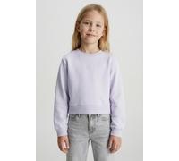 Sweatshirt CALVIN KLEIN JEANS "CREWNECK SWEATSHIRT", Mädchen, Gr. 14 (164), island lila, Sweatware, Obermaterial: 100% Baumwolle, unifarben, regular fit, Rundhals, eingesetzt Bündchen, Sweatshirts Swe