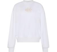 Sweatshirt CALVIN KLEIN JEANS "FOIL CREW SWEATSHIRT", Damen, Gr. S (38), hellweiß, Sweatware, Obermaterial: 100% Baumwolle, unifarben, regular fit normal, Rundhals, eingesetzt Rippbündchen, Sweatshirt